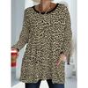 Round Neck Flower Print Pocket Tunic Blouse