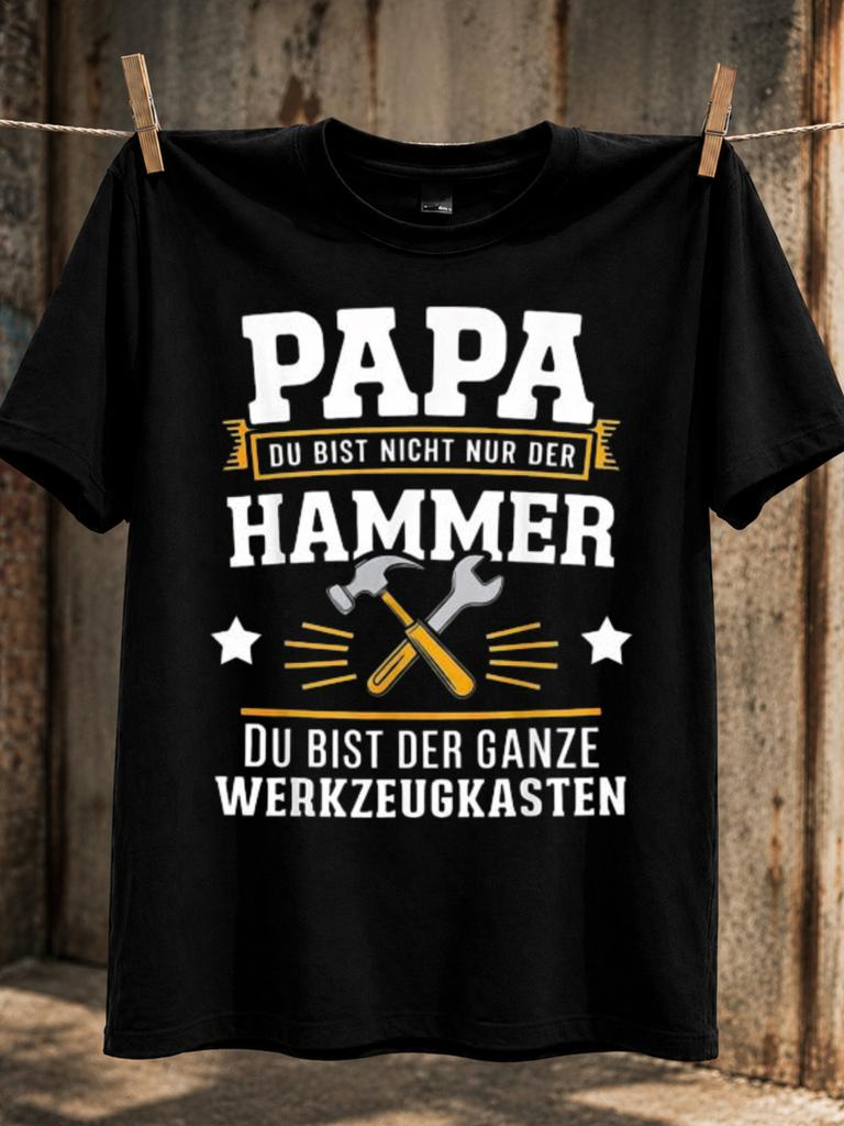 Papa Hammer Werkzeugkasten Hammer And Wrench Icons With Bold Gerunisex Dad Complit Handyunisex Father Unisex All TShirt