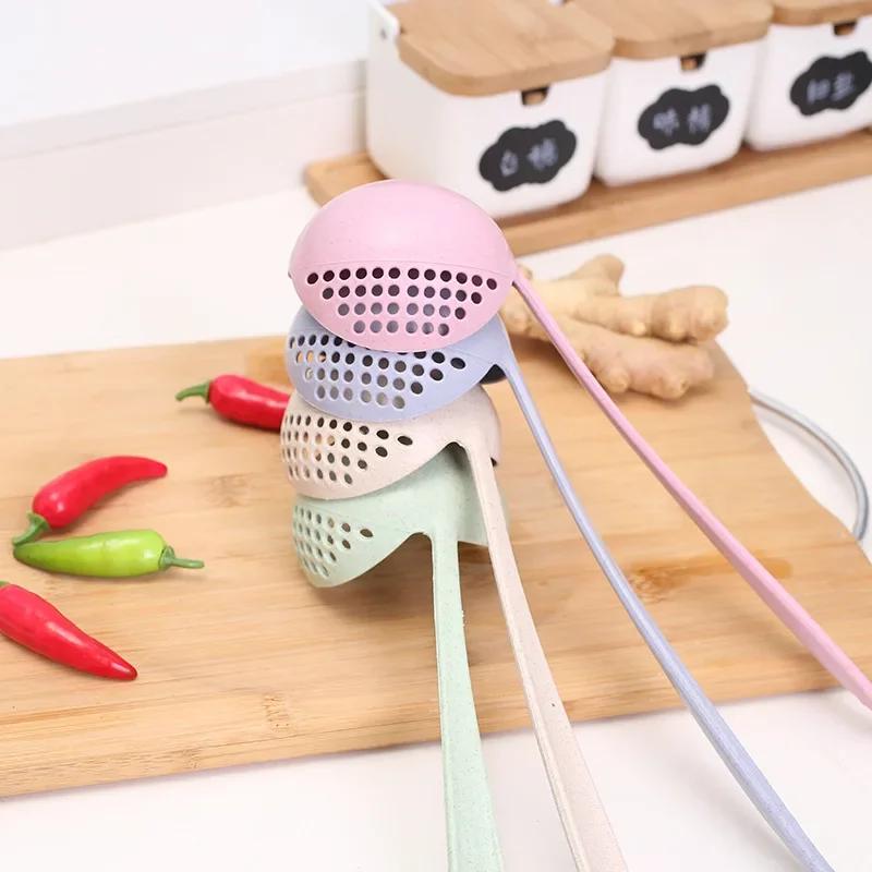 Soup Spoon Ladle Silicone Pot Spoons With Long Handle Spoon Home Strainer Cooking Colander Utensils Kitchen Scoop Tableware Hot