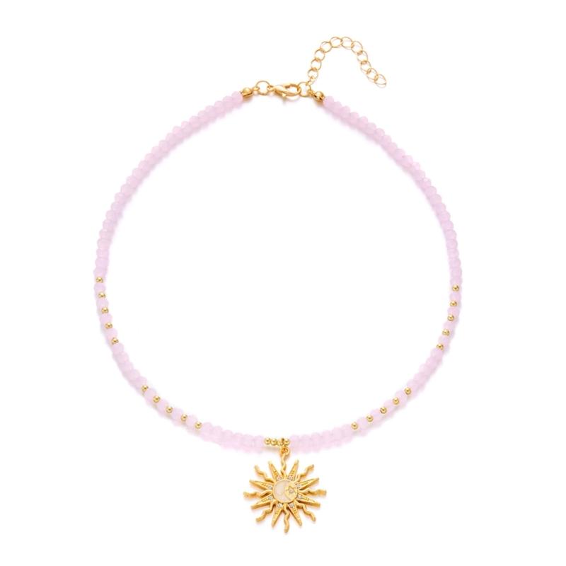 Регулируемое Богемное Хрустальное Бусинное Ожерелье Для Женщин Легкое Гипоаллергенное Украшение На Металлической Сплавной Цепочке