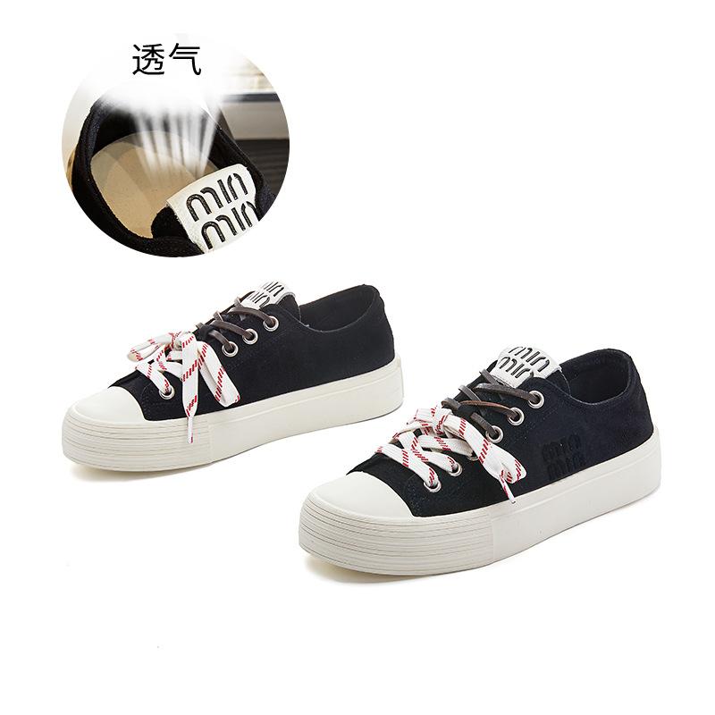 

Wulacao pigskin insole little white shoes women s 2025 autumn new casual flat-soled single shoes canvas versatile board shoes women 35 чорний