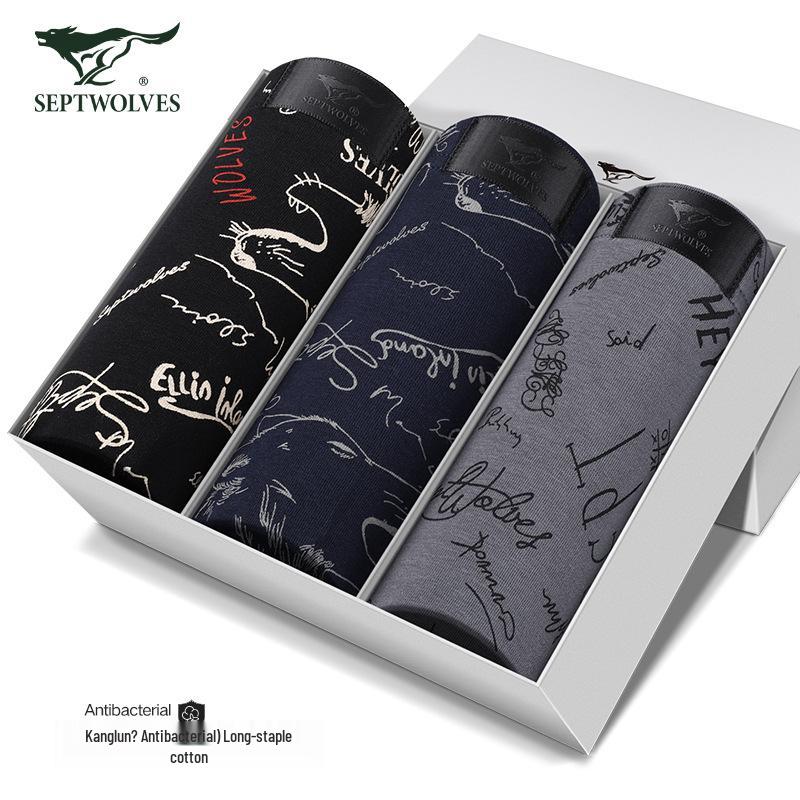 

Мужские хлопковые трусы-боксеры Septwolves: Антибактериальное, дышащее нижнее белье XL Waist 77-83cm 60-70kg