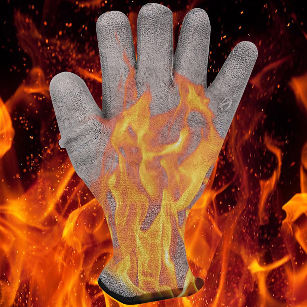 Double-Layer Work Gloves Non-Slip Coldproof Full Finger Gloves Wear-Resist Winter Padded Rubber Glove for Construction Site Work