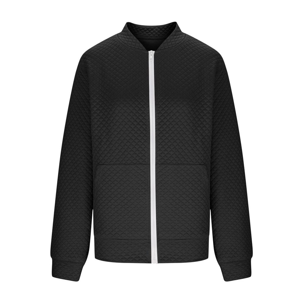 Women's Loose Comfortable Casual Fashionable Zipper Jacket Solid Color Jacket
