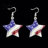 Chic American Flag Heart Star Shaped Rhinestone Ear Hook Earrings Women Jewelry