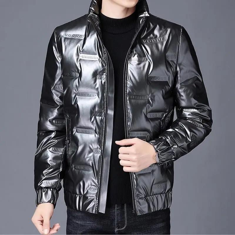 

Man Padded Coat Collared Padding Short Parkas Glossy Korean Reviews Many Clothes Down Jackets for Men Luxury Clothing Popular M