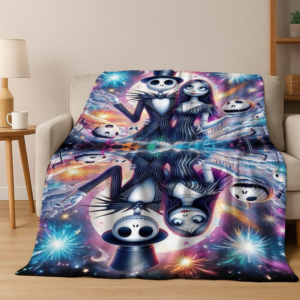

2026 New The Nightmare Before Christmas Jack Cartoon Flannel Blanket,Warm and Cozy Soft Throw Blanket for Home Bedroom Bed Sofa 75x90cm