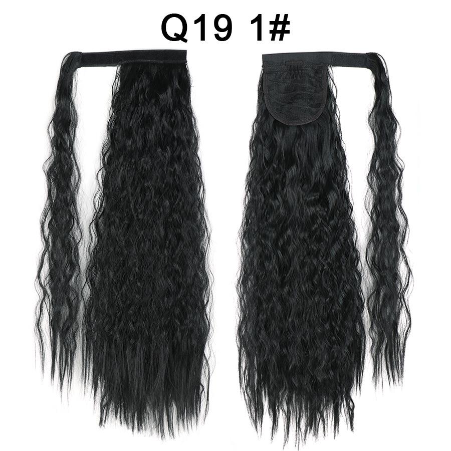 Synthetic Long Curly Clip In Hair Extensions Ponytail Hair Wig Heat-Resistant Curly Pony Tail Wig For Women