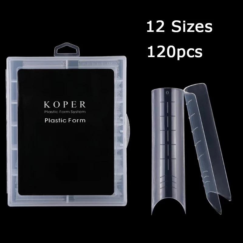 120 stk Nail Extension False Nail Tips Clear Halv Deksel Trykk på negler Akryl Fake Tips 12 Størrelser XL C Curve Long Nail Art Tips