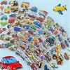 10 Sheets 3D Stickers for Kids Cartoon Vehicle Stickers kindergarten Reward Stickers for Studernt Toy Gift for Children Boy Girl