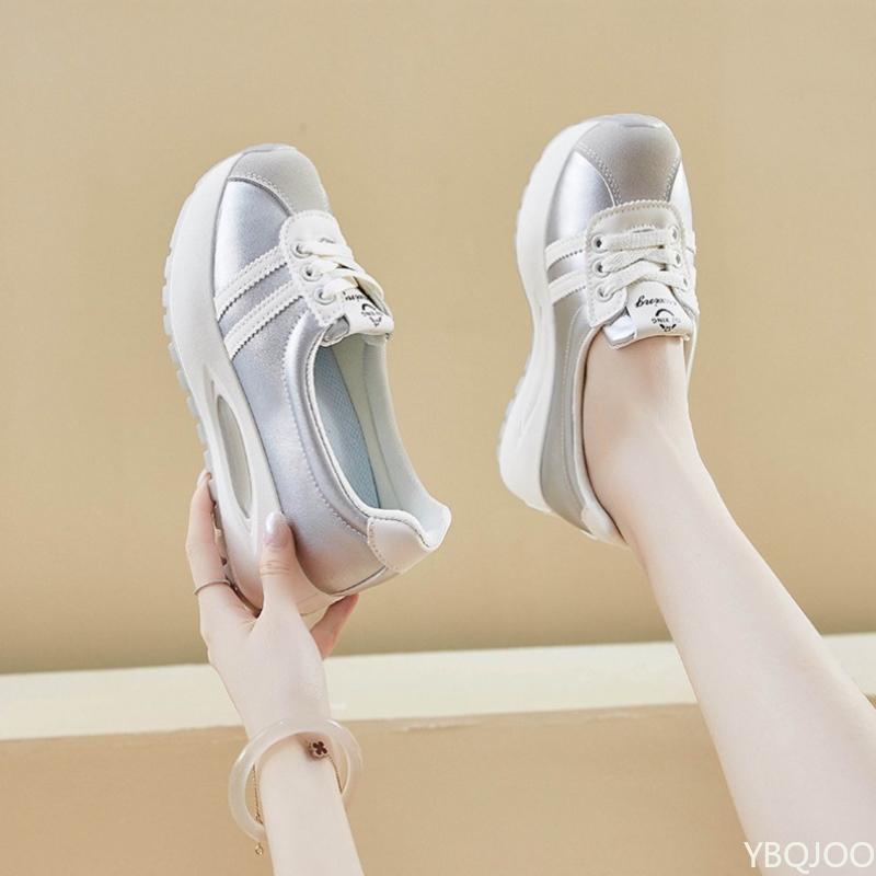 Spring Autumn Fashion Versatile Thick Soled Tall Low Cut Women's Single Shoes Casual Lazy Pine Cake Sole Designer Women's Shoes