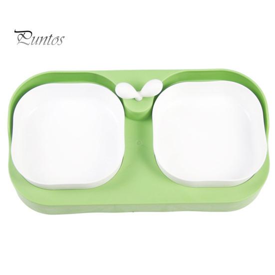 Pet Bowl Detachable Double Cat Food Bowl Leak-proof Dry-wet Separation Dog Feeding Bowl Pet