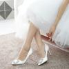 Mode Koreanischen Stil Spitz High Heel Weiß Hochzeit Schuhe Strass Braut Schuhe Kleine Größe 33-43 Größen Kleid Party schuhe