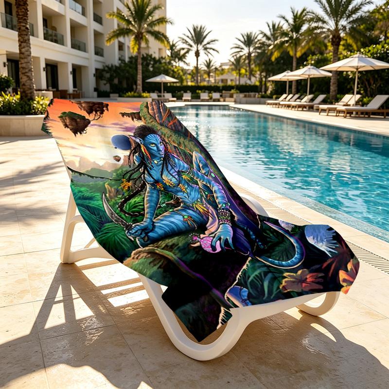 Avatar Print Beach Towel Design, Soft, Lightweight. for Home Bathroom, Spa, Pool, Yoga, Surfing, Camping, Gift for Family, Friend
