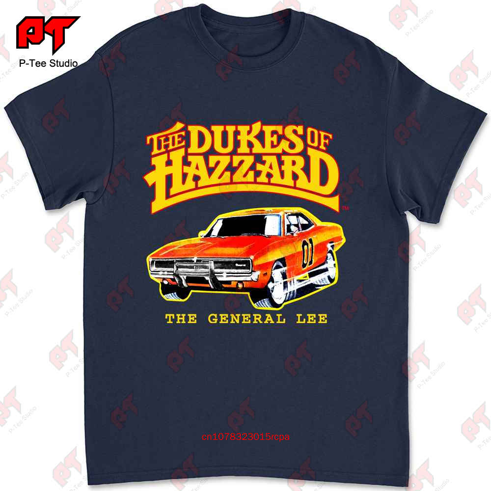 Vintage The Dukes Of Hazard General Lee T Shirt Size Large Black Single Stitch FMZN
