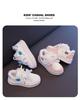 Versatile Children's Winter Plus Velvet Cat-Design Casual Warm Sneakers - White, Women's Sports Flat Shoes