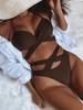 Mulheres cinta gravatas conjunto de biquíni feminino maiô 2 peças sexy roupa de banho praia