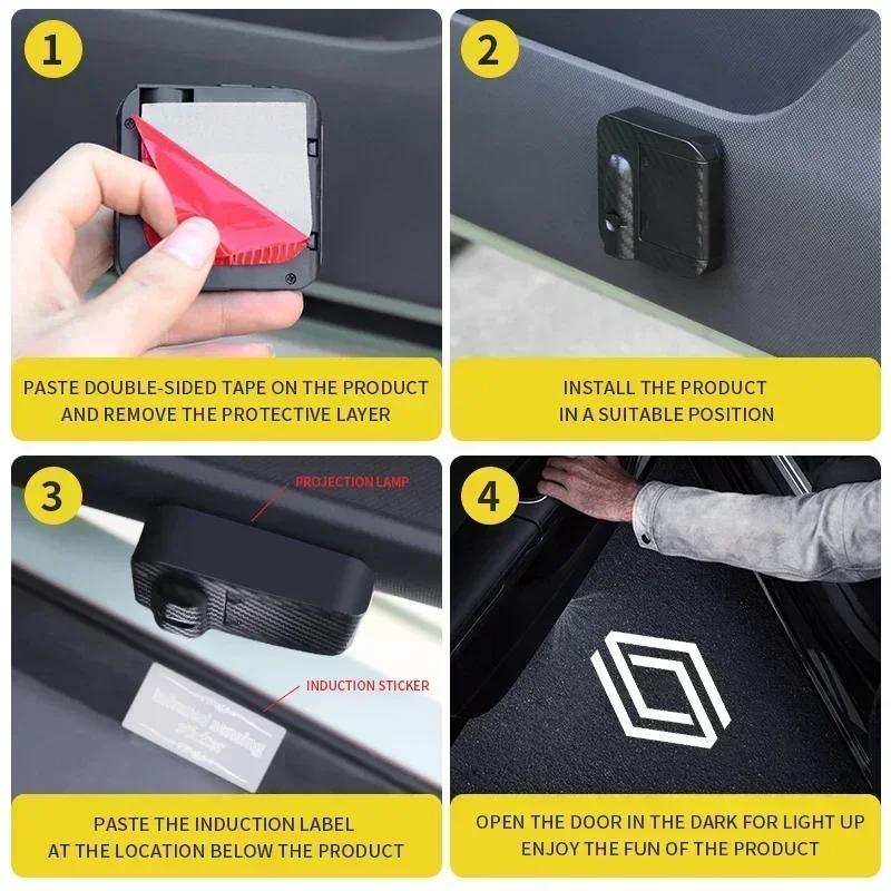 Hub Caps 1/2pcs Car Door Projector LED Welcome Lights For Renault DACIA Scenic Loguna Twingo Symbol Fluence Espace Clio Auto Acc