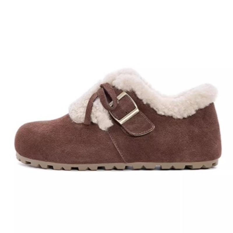 Fashion Women Flats Ankle Boots 2025 Winter Suede Shoes Fashion Casual Fur Sneakers Designer New Elegant Loafers Shoes Buckle Zapatillas