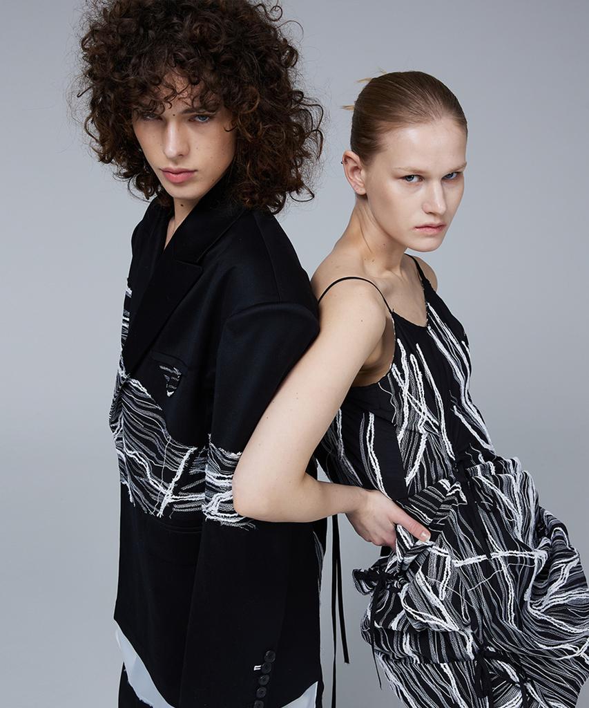 Meuameu Doodle Strap Draping Maxi Dress