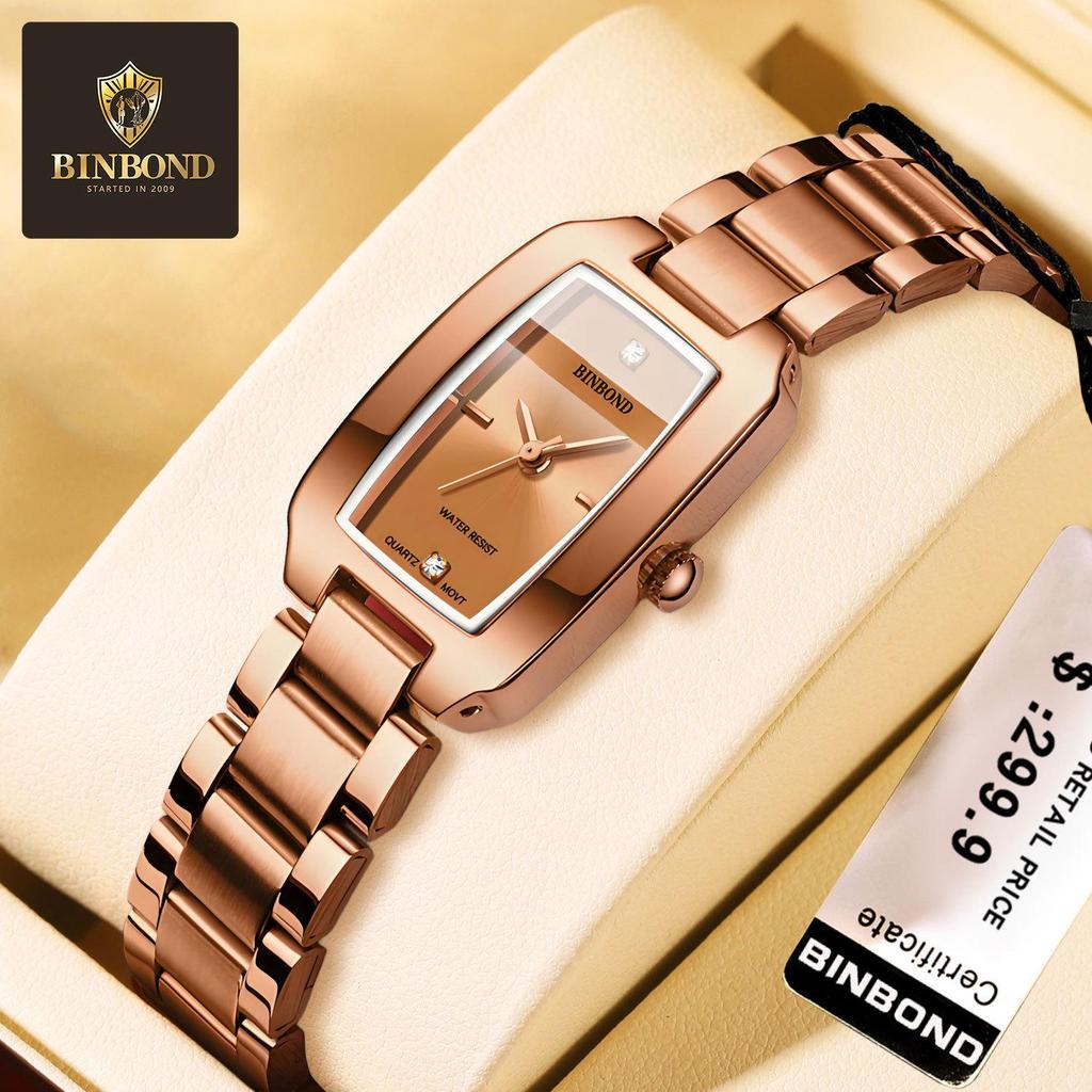 BINBOND Women's Fashion Waterproof Quartz Stainless Steel Watch