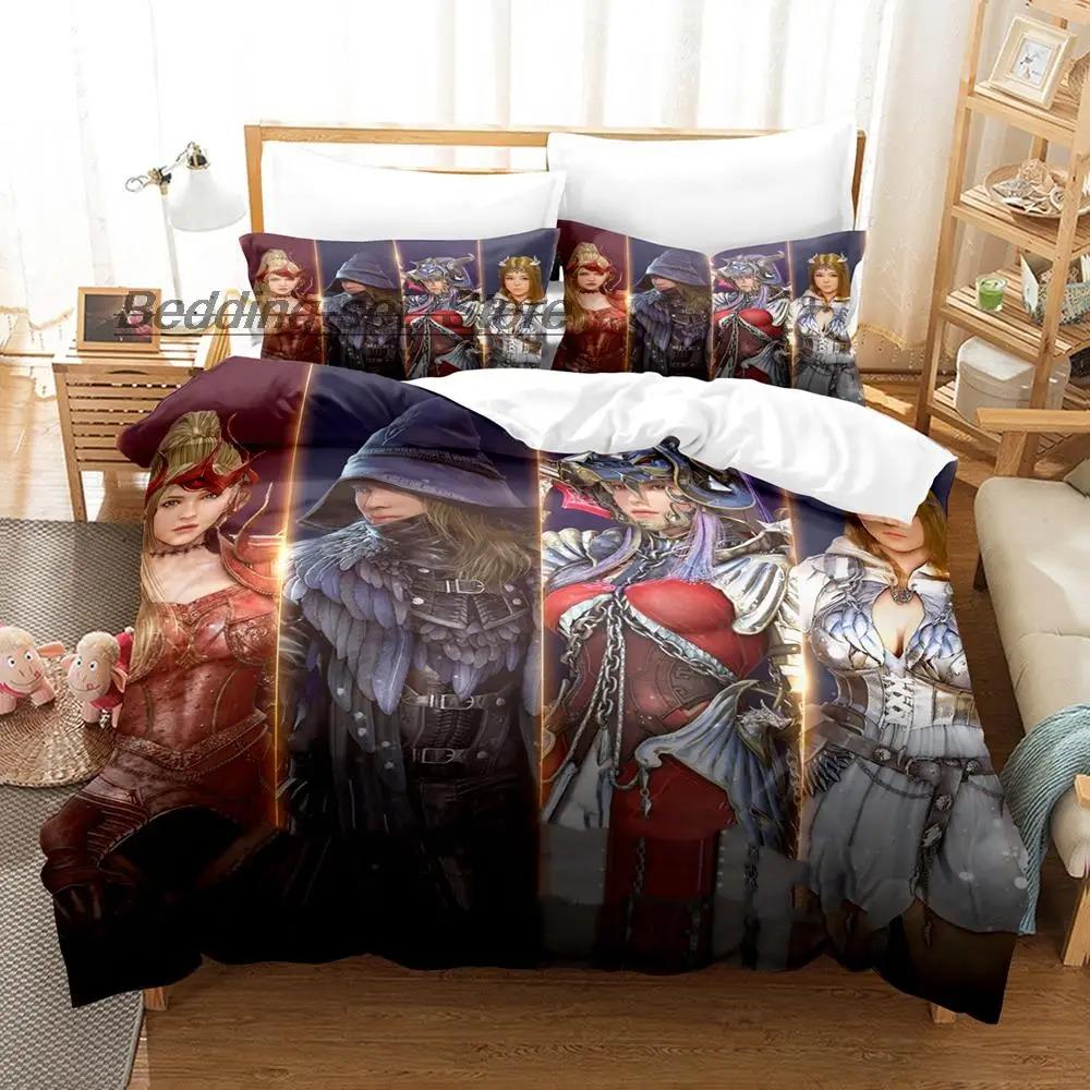 

Комплект постельного белья Game Black Desert Single Twin Full Queen King Size, комплект постельного белья Aldult Kid Bedroom Duvetcover Sets Anime Bed Sheet Set US King 264x228cm