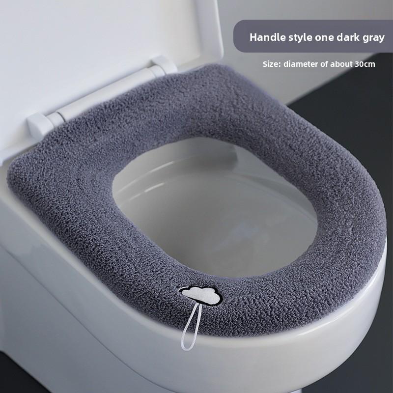 Cloud Embroidery Pattern Thicken Toilet Seat Cover Cushion Pad Washable Bathroom