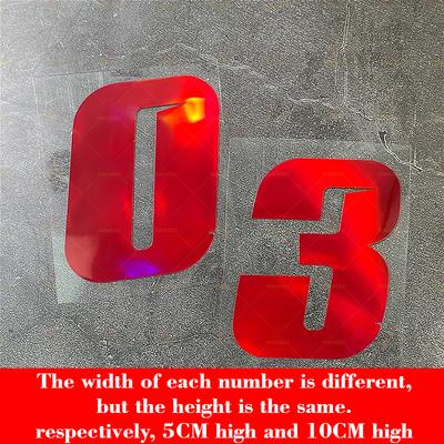 1PC Red Laser Motorcycle Number Sticker for DIY Bicycle Top Tube Frame Moto Helmet Fairing Self-adhesive Waterproof Vinyl Decal