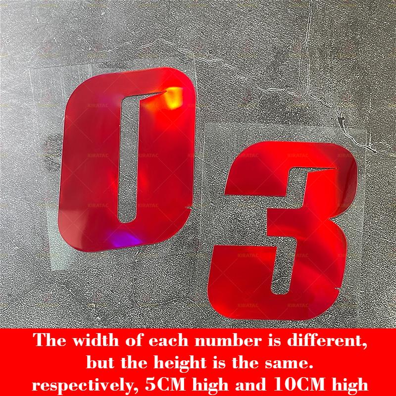 1PC Red Laser Motorcycle Number Sticker for DIY Bicycle Top Tube Frame Moto Helmet Fairing Self-adhesive Waterproof Vinyl Decal