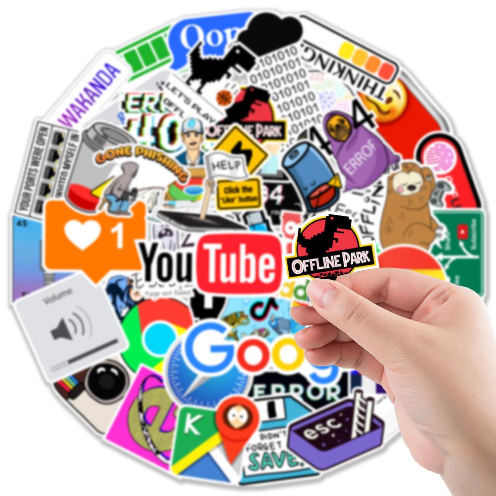 50 Pictures 404 Network Error Graffiti Stickers Car Mobile Phone Computer Kettle Decoration Stickers Waterproof