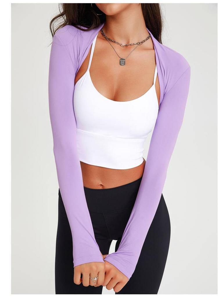 Spring/Summer Long Sleeve Yoga & Dance Cardigan - Solid Color Vest Cover-Up