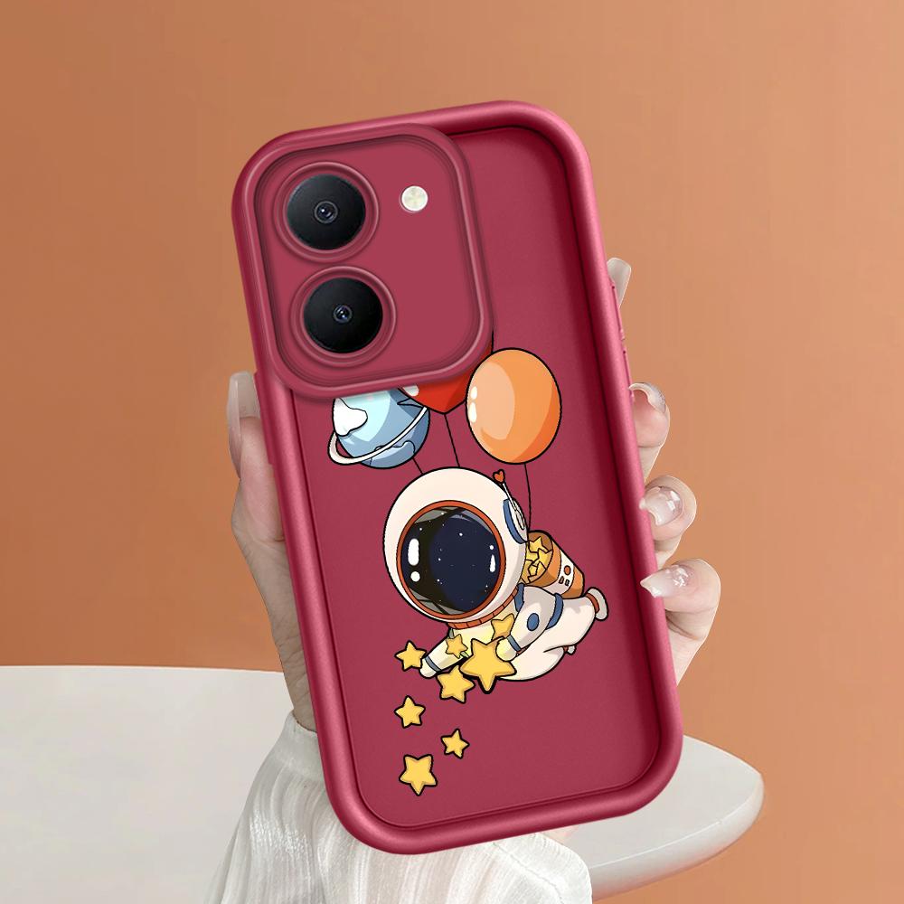 Soft Silicone Square Ladders Cartoon Pattern Full Cover Camera Protection Shockproof Case for iPhone Infinix Tecno Vivo
