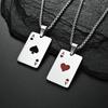 HNSP Stainless Steel Poker A Pendant 60CM Chain Necklace For Men  Accessories