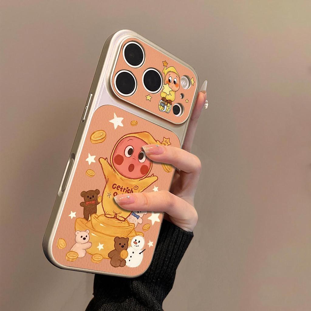 Yuanbao Cartoon Apple 17 Pro Max Phone Case | Anti-Fall for 14 Pro, 15 Pro Max, 16 Pro, and 17 Pro Max