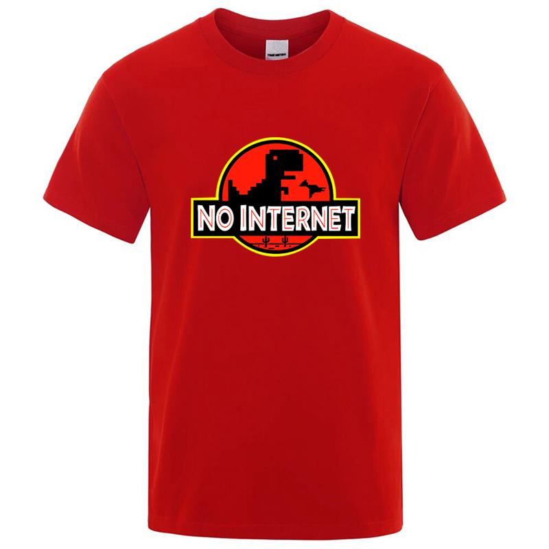 Men's High Quality100% Cotton Funny Dinosaur Print Summer T Shirt Loose O-neck  For Men Tshirt Short Sleeve T-shirt Male Tee Top