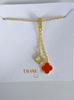 European & American Luxury Tassel Hollow Mother-of-Pearl Clover Pendant Diamond Necklace for Women - High-End Fashion Jewelry