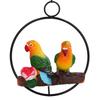 Hängende Papageien-Skulptur Hängende Ringstatue für Terrasse Rasen Haus- und Gartendekor
