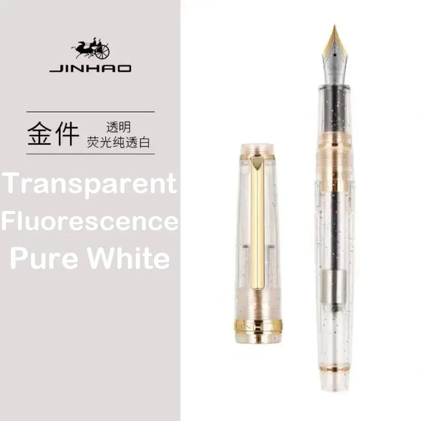 JINHAO 82 Fountain Pen Transparency Pen Spin Golden EF F M Nib Business Office School Supplies Ink Pens Stationery