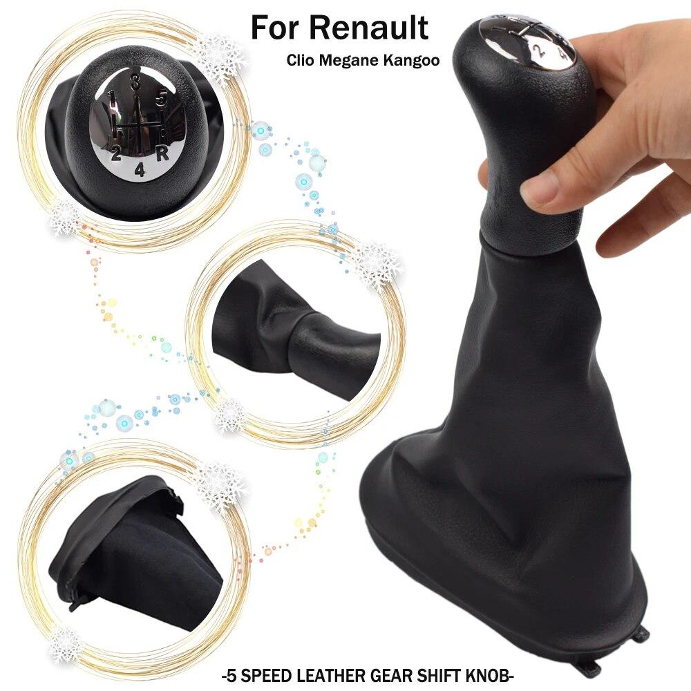Car Styling For Renault Clio 2 II Clio 3 III Megane 2 II Scenic 2 II Kangoo 5 Speed Gear Shift Knob Lever Shifter Gaitor Boot