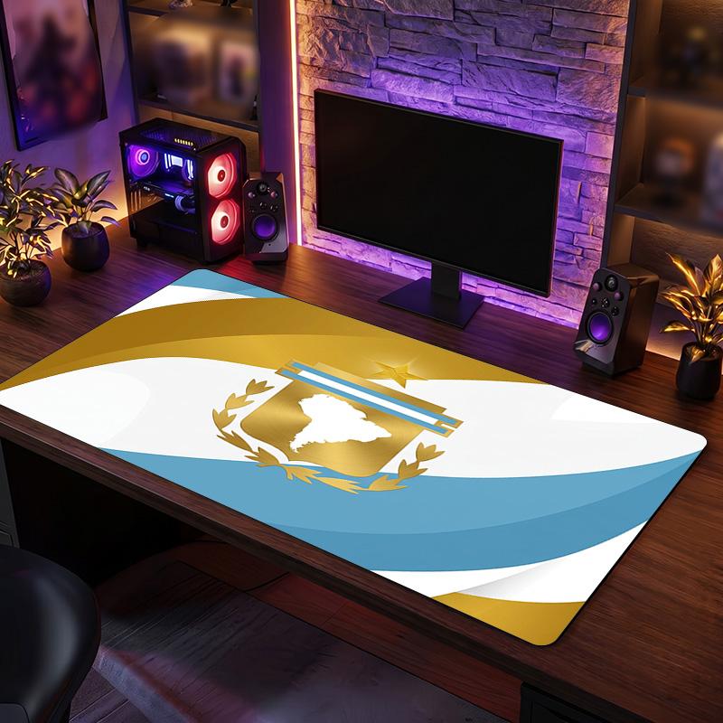 Tappetino Mouse Scudo Calcio Argentina, Tappetino da Scrivania Esteso Antiscivolo in Gomma per Gaming Ufficio Laptop Regalo per Fan
