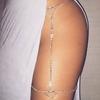 Stonefans Bohemian Crystal Heart Leg Chain Sexy Thigh Jewelry For Women Waist Belly Body Jewelry Rhinestone Leg Garter Chain