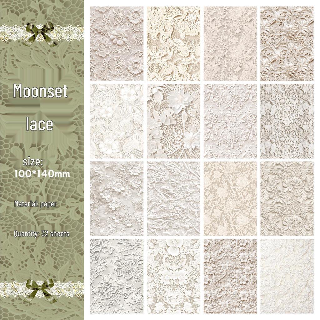 RetroStory Lace Series: Romantic Dreamy Retro Ita Bag Journal Background Paper Pack