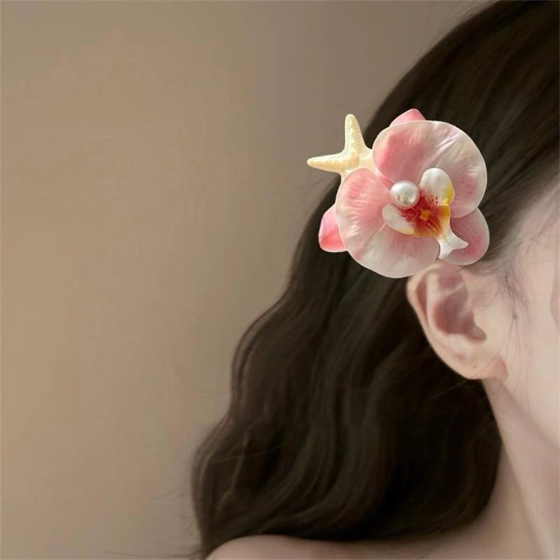 Halaenopsis Starfish Hair Clip Romantic Beach Vacation Hair Barrette Cute Summer Hair Accessory For Women Girls
