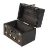 Vintage Wooden Treasure Chest Dark Brown Solid Wood Jewelry Storage Box Decorative Organizer Home Decoration Keepsake Box Retro