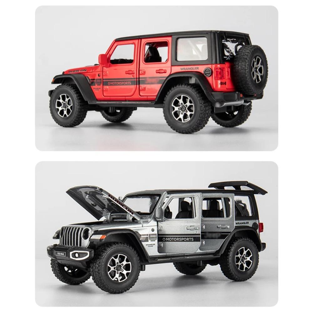 1/22 Model Jeep Wrangler Diecast Toy Car Model, Scale Metal Alloy Vehicle for Kids Boys Girls Adults, Doors Open,Gifts Gray