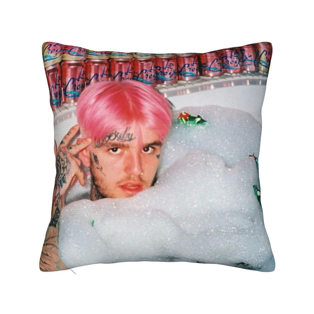 Lil Peep Pillowcase Printed Polyester Cushion Cover Decorative Throw Pillow Case Cover Sofa Zippered 40X40cm