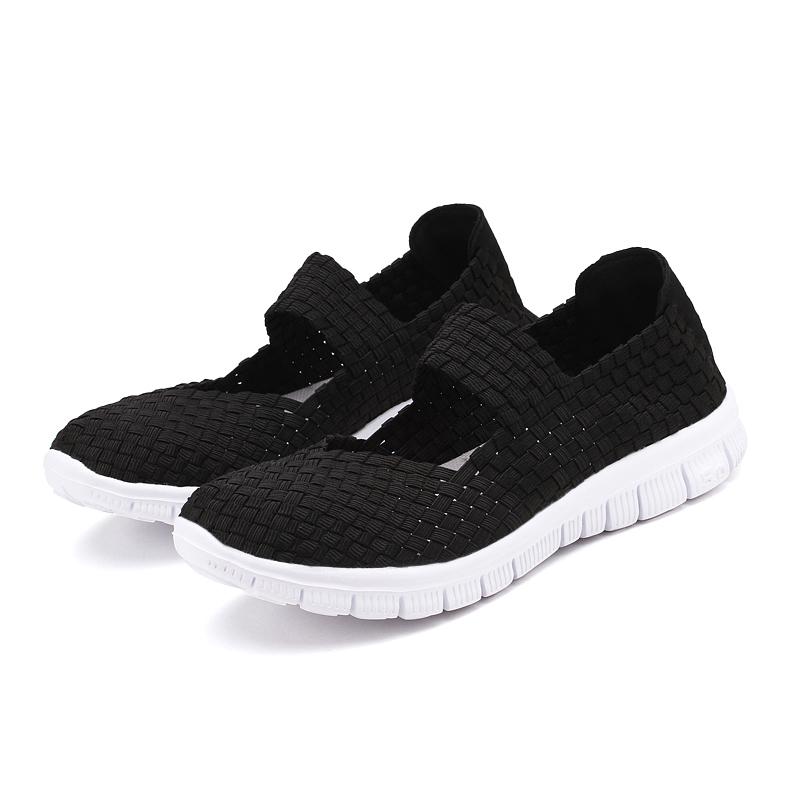 Women's Casual Running Breathable Knitted Mesh Fabric Dance Sneaker Shoes