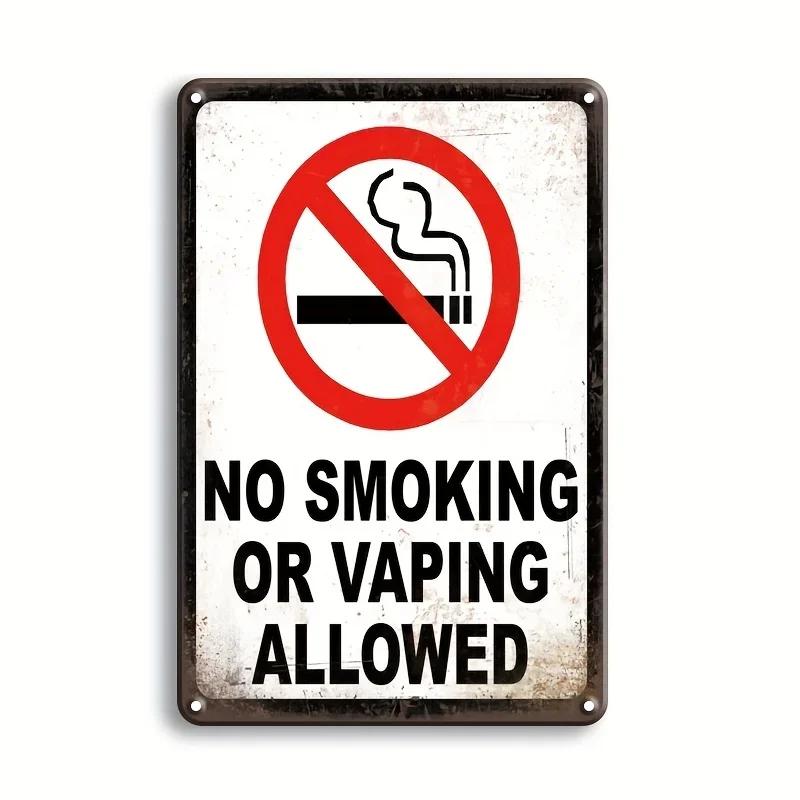 pcs No Smoking No Vaping AllowedMetal Warning Sign Wall DecorWarehouse Grass Lawn Notice Plaque Tin Sign 20x30cm（7.8x11.8inch）