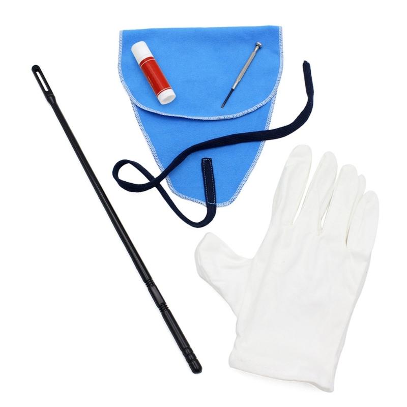 Flute Care Cleaner Kits with Cork Grease, Cleaning Cloth, Rod, Screwdriver and Gloves for Base Maintenance Easy To Use