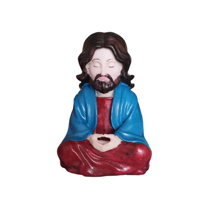 Resin Jesuses Statue for Home Decors Meditations Statue Decors Jesuses Figurines Ornament for Christmas Party Dercorations